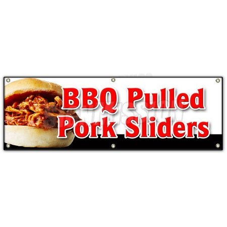 SIGNMISSION BBQ PULLED PORK SLIDERS BANNER SIGN barbeque bar-b-que smoked B-72 Bbq Pulled Pork Sliders
